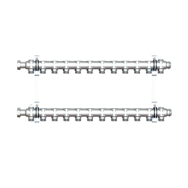 Коллекторная группа НГ 1″, 12 контуров 3/4″ EK, нержавеющая сталь «ELSEN»