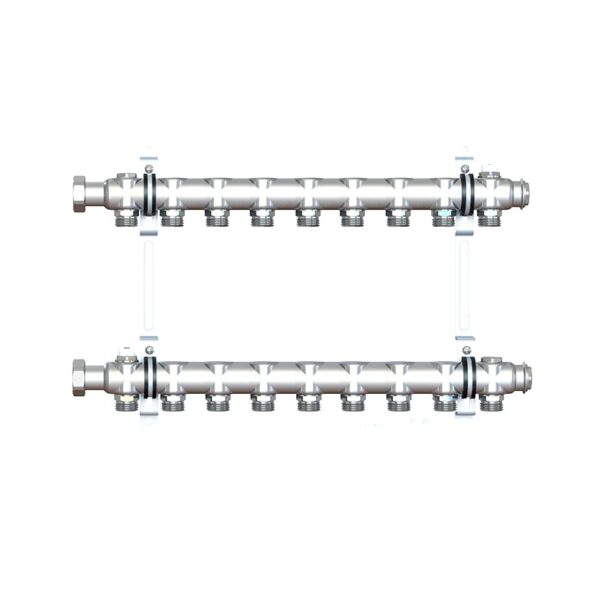 Коллекторная группа НГ 1″, 9 контуров 3/4″ EK, нержавеющая сталь «ELSEN»