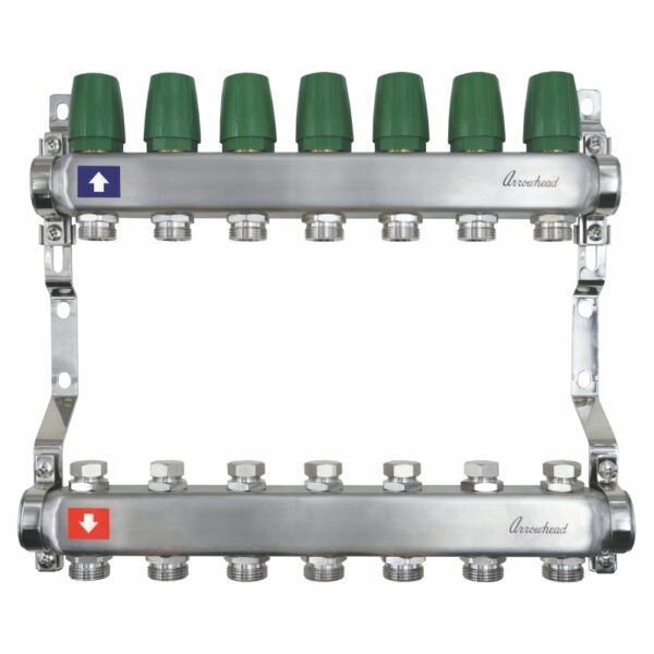 Коллектор из нержавеющей стали без расходомеров ARROWHEAD, 1″ x 34″, 7 выходов
