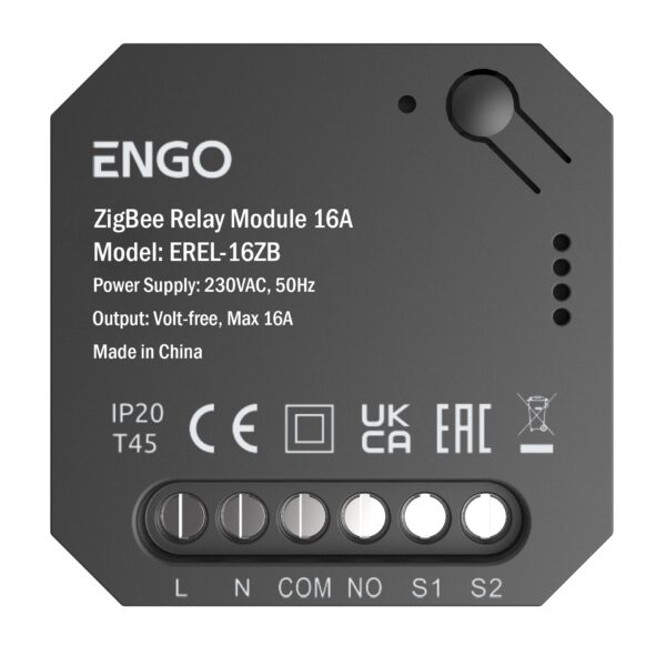 Реле ZigBee, 1x16A, выход NO-COM «Engo»