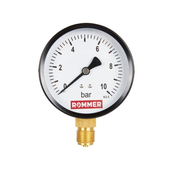 ROMMER Манометр радиальный. Корпус Dn 100 мм 1/2 , 0…10 бар, кл.2.5