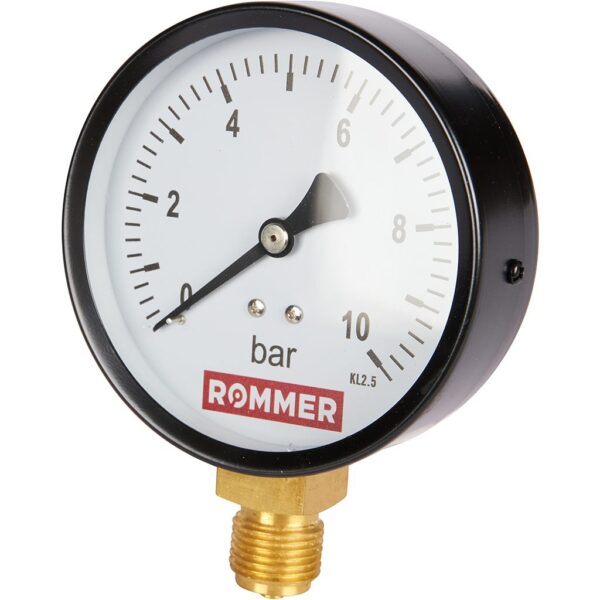 ROMMER Манометр радиальный. Корпус Dn 100 мм 1/2 , 0…10 бар, кл.2.5