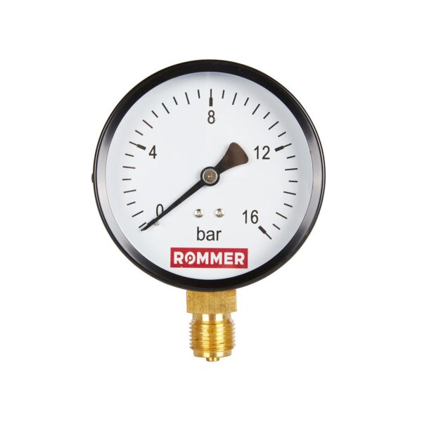 ROMMER Манометр радиальный. Корпус Dn 100 мм 1/2 , 0…16 бар, кл.2.5