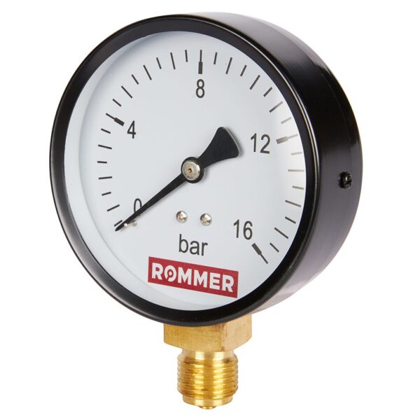 ROMMER Манометр радиальный. Корпус Dn 100 мм 1/2 , 0…16 бар, кл.2.5
