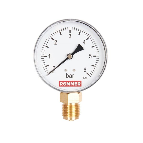 ROMMER Манометр радиальный. Корпус Dn 80 мм 1/2 , 0…6 бар, кл.2.5