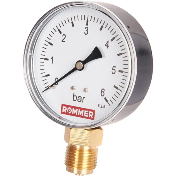 ROMMER Манометр радиальный. Корпус Dn 80 мм 1/2 , 0…6 бар, кл.2.5