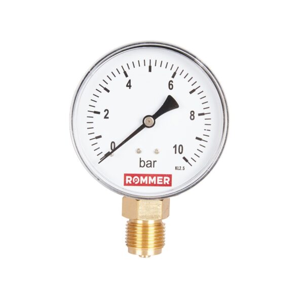 ROMMER Манометр радиальный. Корпус Dn 80 мм 1/2 , 0…10 бар, кл.2.5