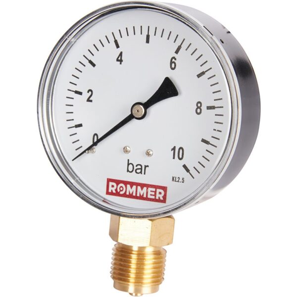 ROMMER Манометр радиальный. Корпус Dn 80 мм 1/2 , 0…10 бар, кл.2.5