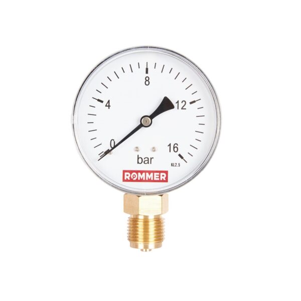 ROMMER Манометр радиальный. Корпус Dn 80 мм 1/2 , 0…16 бар, кл.2.5