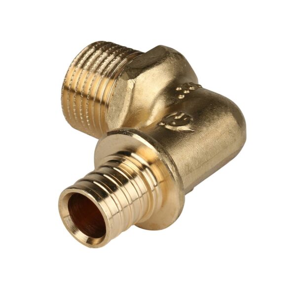 STOUT Угольник-переходник с наружной резьбой 16xR 1/2″ для труб из сшитого полиэтилена аксиальный