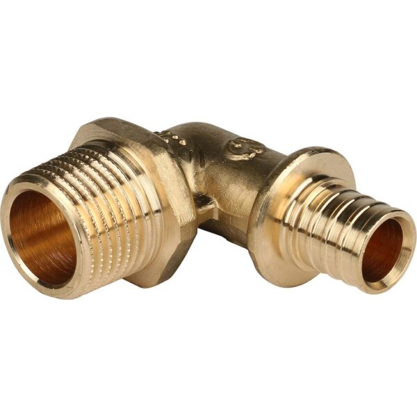 STOUT Угольник-переходник с наружной резьбой 16xR 1/2″ для труб из сшитого полиэтилена аксиальный