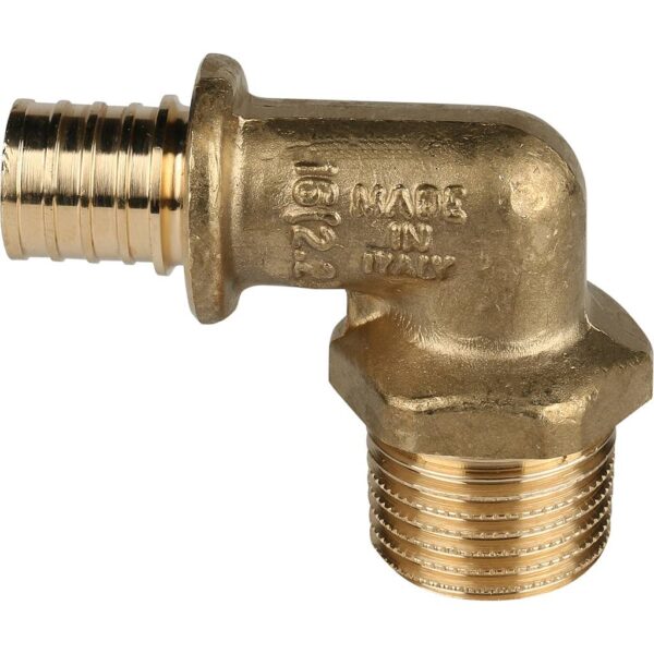 STOUT Угольник-переходник с наружной резьбой 16xR 1/2″ для труб из сшитого полиэтилена аксиальный