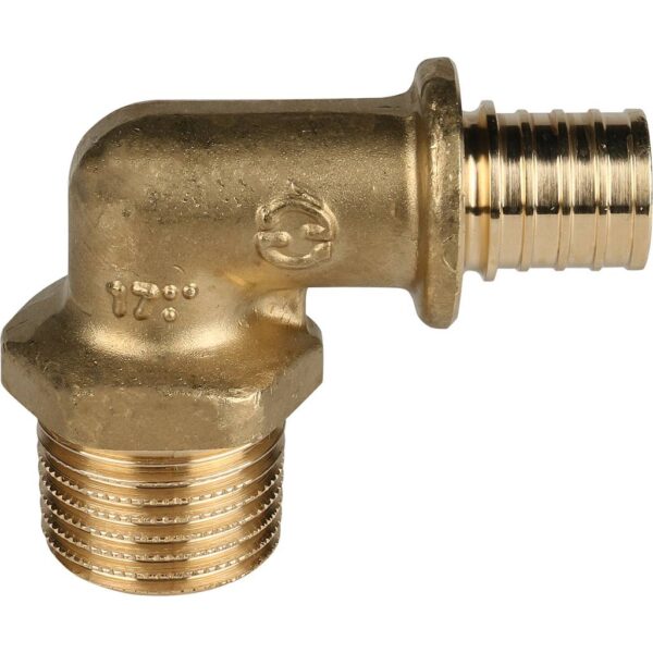 STOUT Угольник-переходник с наружной резьбой 16xR 1/2″ для труб из сшитого полиэтилена аксиальный
