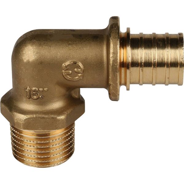 STOUT Угольник-переходник с наружной резьбой 20xR 1/2″ для труб из сшитого полиэтилена аксиальный