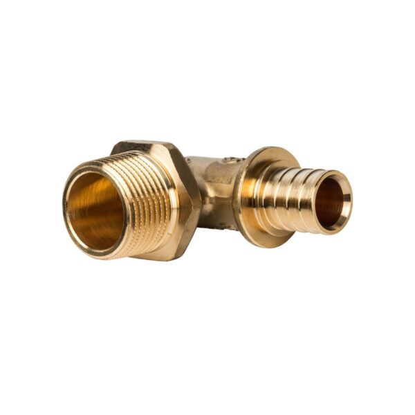 STOUT Угольник-переходник с наружной резьбой 20xR 3/4″ для труб из сшитого полиэтилена аксиальный