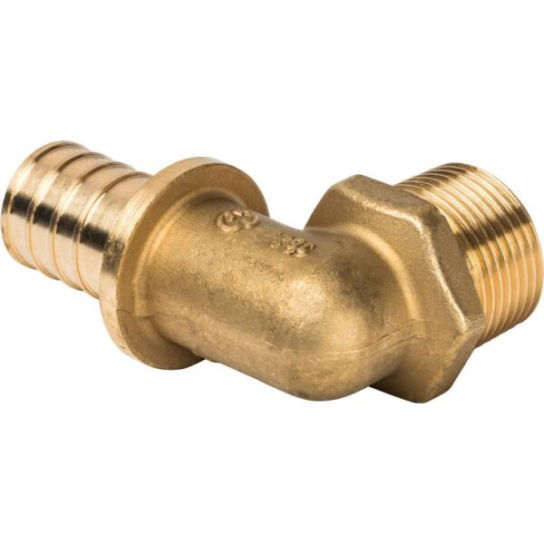 STOUT Угольник-переходник с наружной резьбой 25xR 3/4″ для труб из сшитого полиэтилена аксиальный