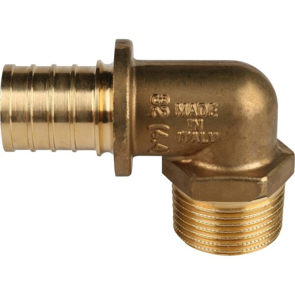 STOUT Угольник-переходник с наружной резьбой 32xR 1″ для труб из сшитого полиэтилена аксиальный