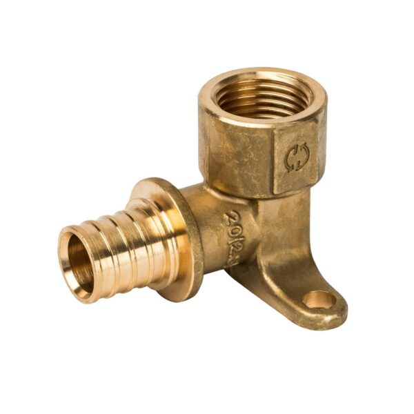 STOUT Угольник настенный с креплением 20xRp 1/2″ для труб из сшитого полиэтилена аксиальный