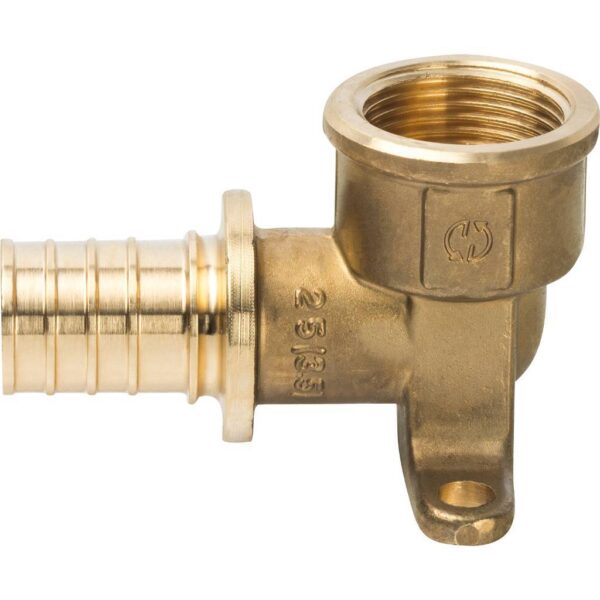 STOUT Угольник настенный с креплением 25xRp 3/4″ для труб из сшитого полиэтилена аксиальный