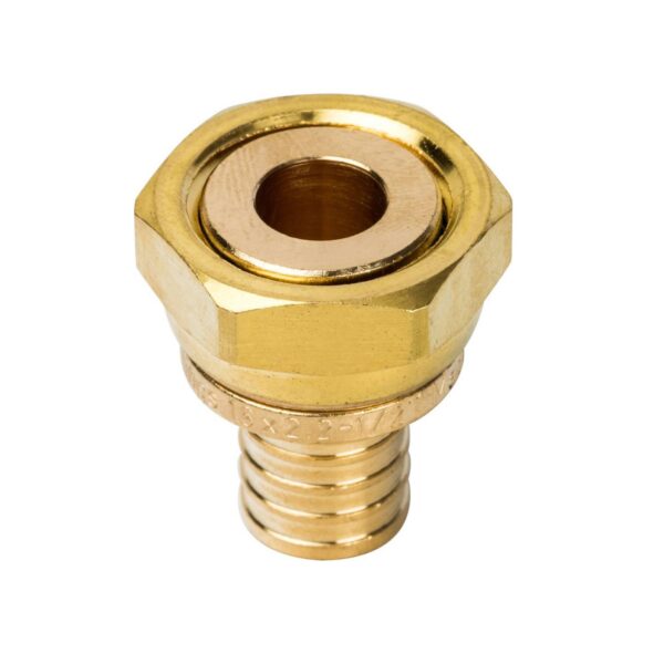 STOUT Переходник с накидной гайкой 16xG 1/2″ для труб из сшитого полиэтилена аксиальный