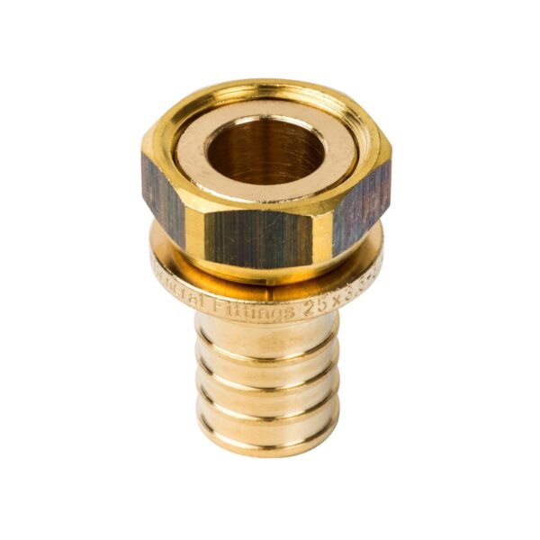 STOUT Переходник с накидной гайкой 25xG 3/4″  для труб из сшитого полиэтилена аксиальный