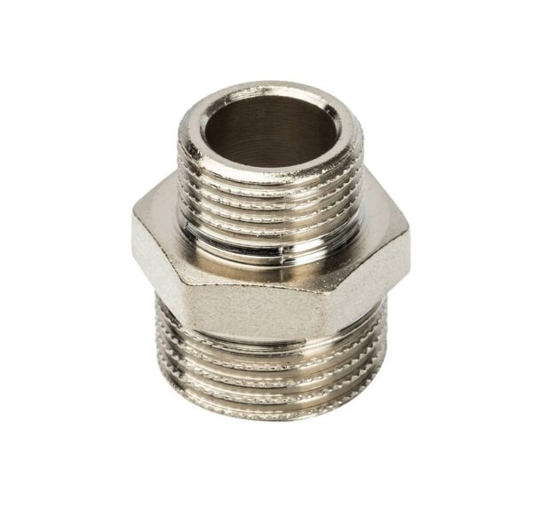STOUT Ниппель НН переходной никелированный 1/2х3/8″