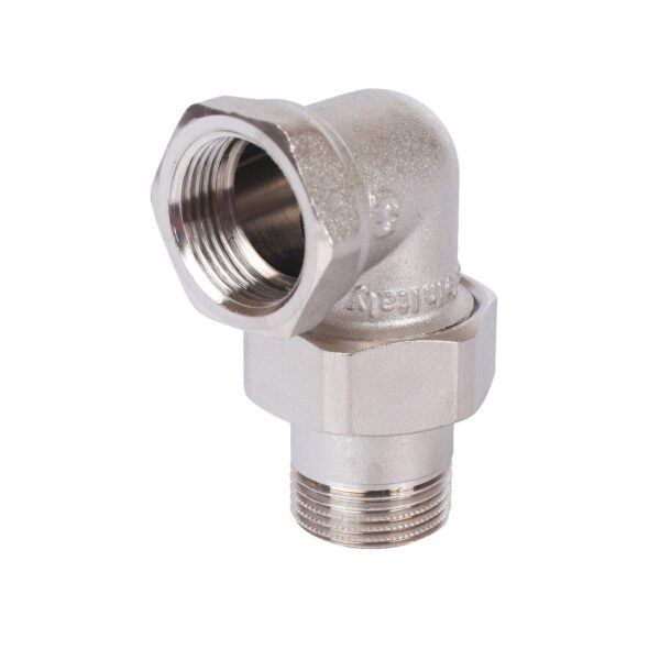 STOUT Разъемное угловое соединение американка ВН, никелированное 3/4″
