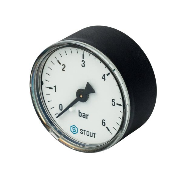 STOUT Манометр аксиальный. Корпус Dn 50 мм 1/4″, 0…6 бар, кл.2.5