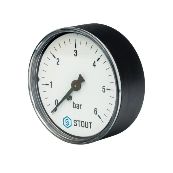 STOUT Манометр аксиальный. Корпус Dn 63 мм 1/4″, 0…6 бар, кл.2.5