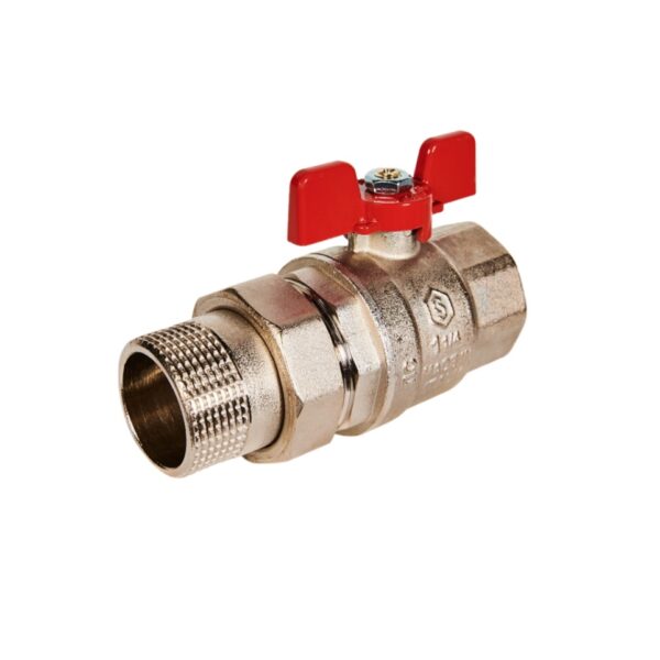 STOUT Кран шаровой полнопроходной с американкой, ВР/НР, ручка бабочка 1 1/4 (EPDM)