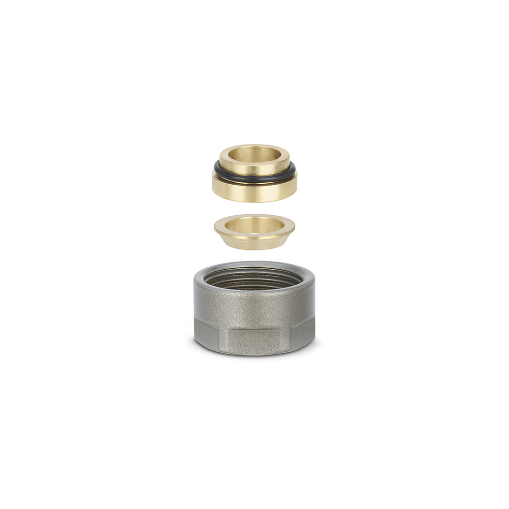 Резьбозажимное соединение Varmega, 3/4″ EK для подключения медной трубки 15 х 1.0 мм, серый